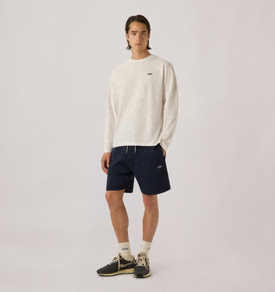 SHORTS EN COTON AVEC LOGO BRODÉ HOMME