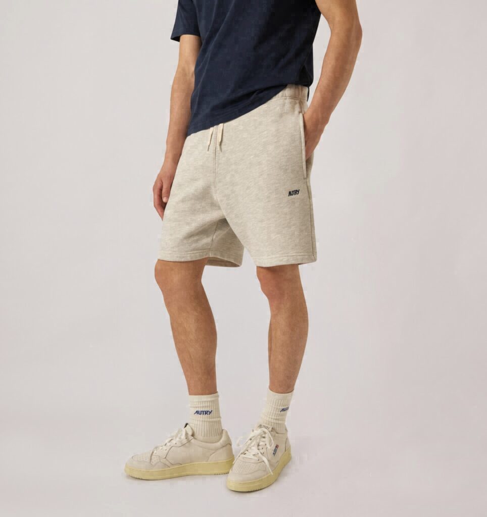 SHORTS EN COTON AVEC LOGO BRODÉ HOMME