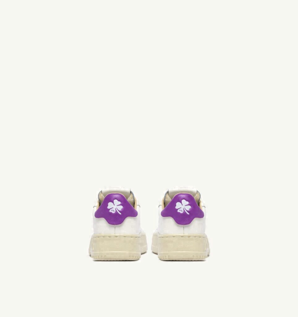 DALLAS KIDS LOW EN CUIR MARSHMALLOW ET DEWBERRY