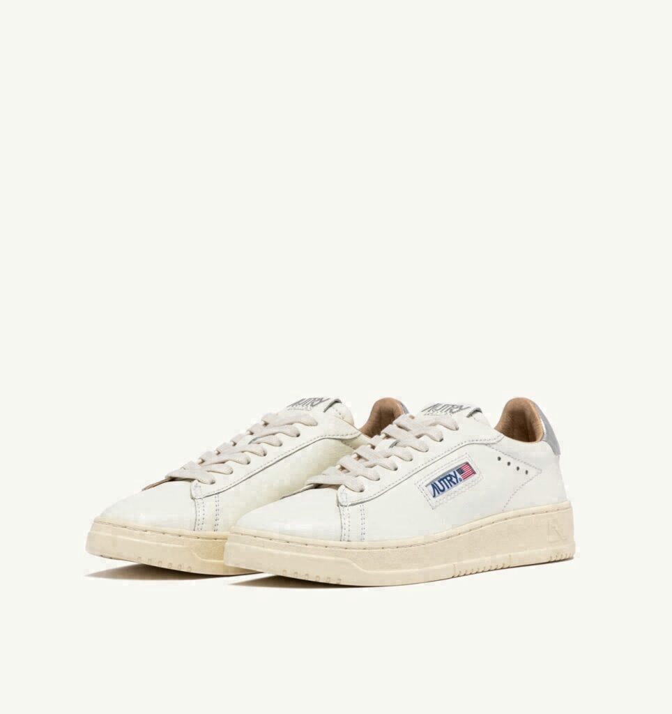 DALLAS LOW EN CUIR BLANC ET ARGENT