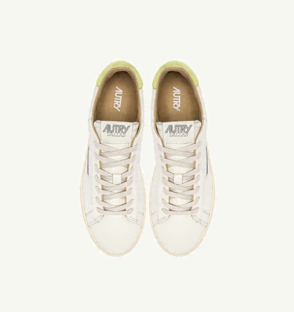 DALLAS LOW EN CUIR DAIQUIRI GREEN ET MARSHMALLOW