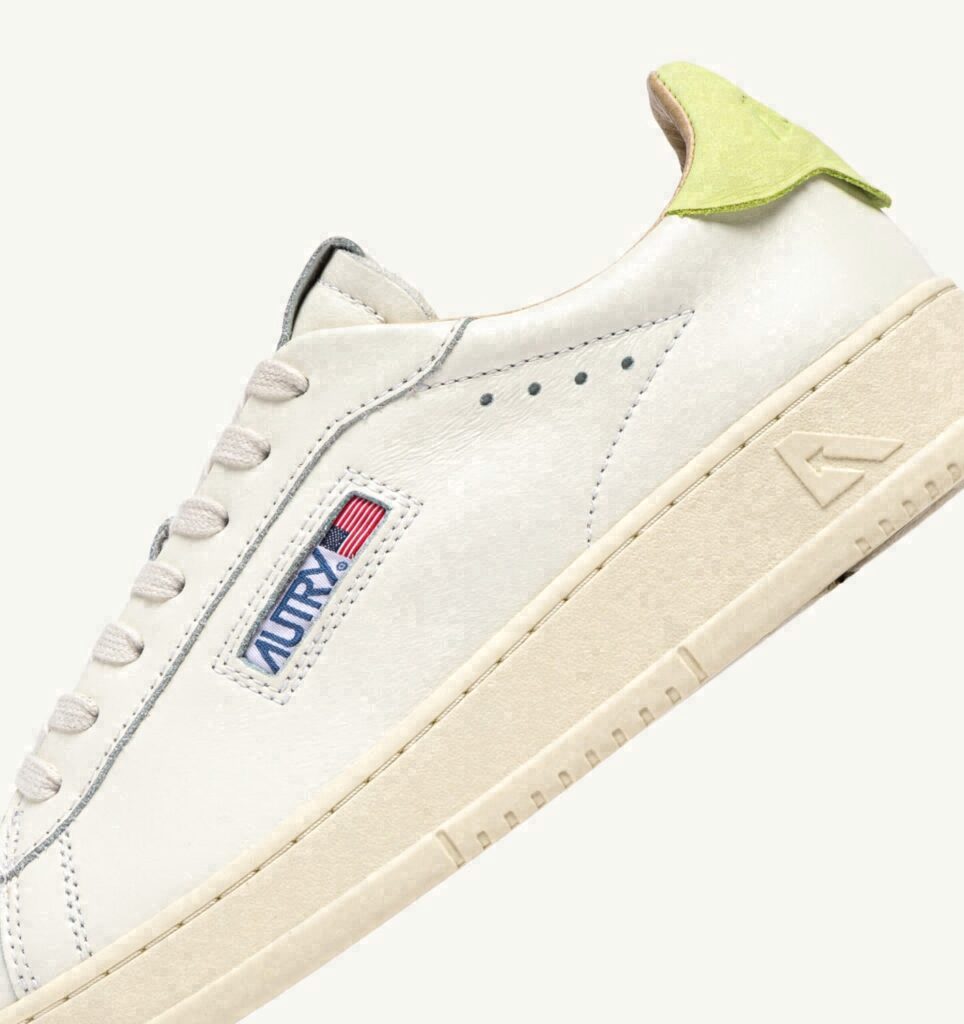 DALLAS LOW EN CUIR DAIQUIRI GREEN ET MARSHMALLOW