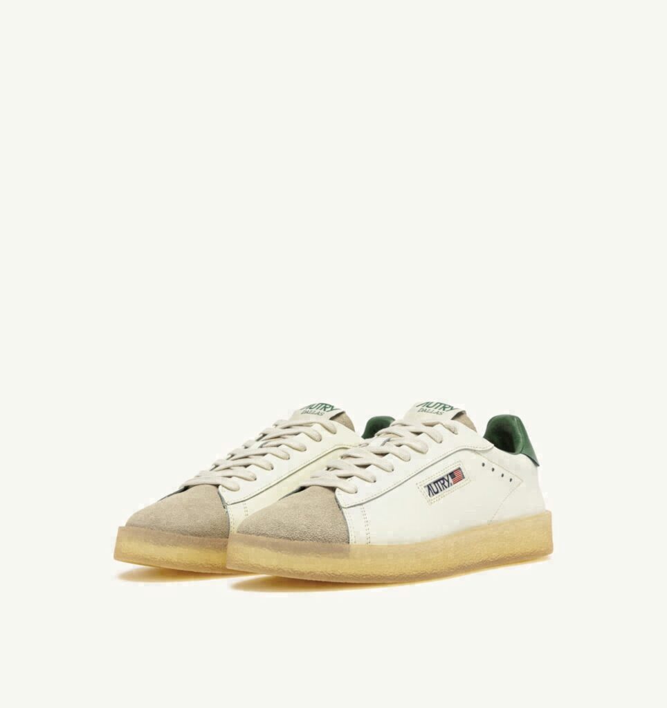 DALLAS LOW EN CUIR ET DAIM MARSHMALLOW COMFREY ET SAND