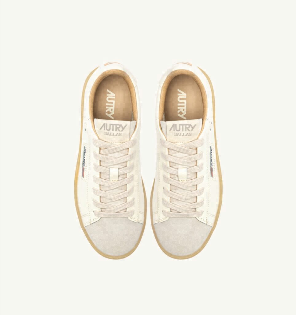 DALLAS LOW EN CUIR ET DAIM MARSHMALLOW ET CRÈME