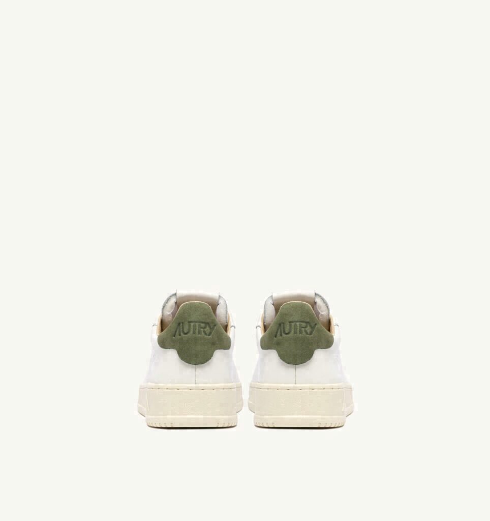 DALLAS LOW EN CUIR ET LODEN GREEN ET MARSHMALLOW