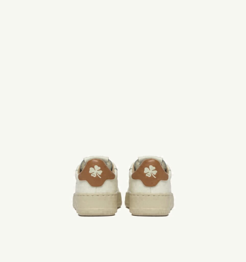 DALLAS KIDS LOW EN CUIR MARSHMALLOW ET BROWN SUGAR