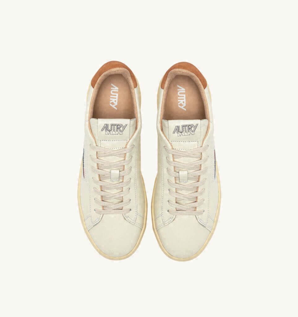 DALLAS LOW EN CUIR MARSHMALLOW ET BROWN SUGAR