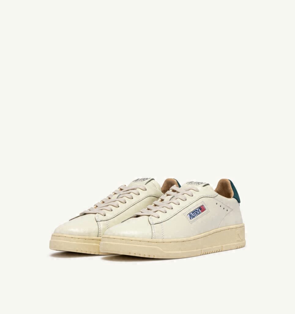 DALLAS LOW EN CUIR MARSHMALLOW ET DARK SEA