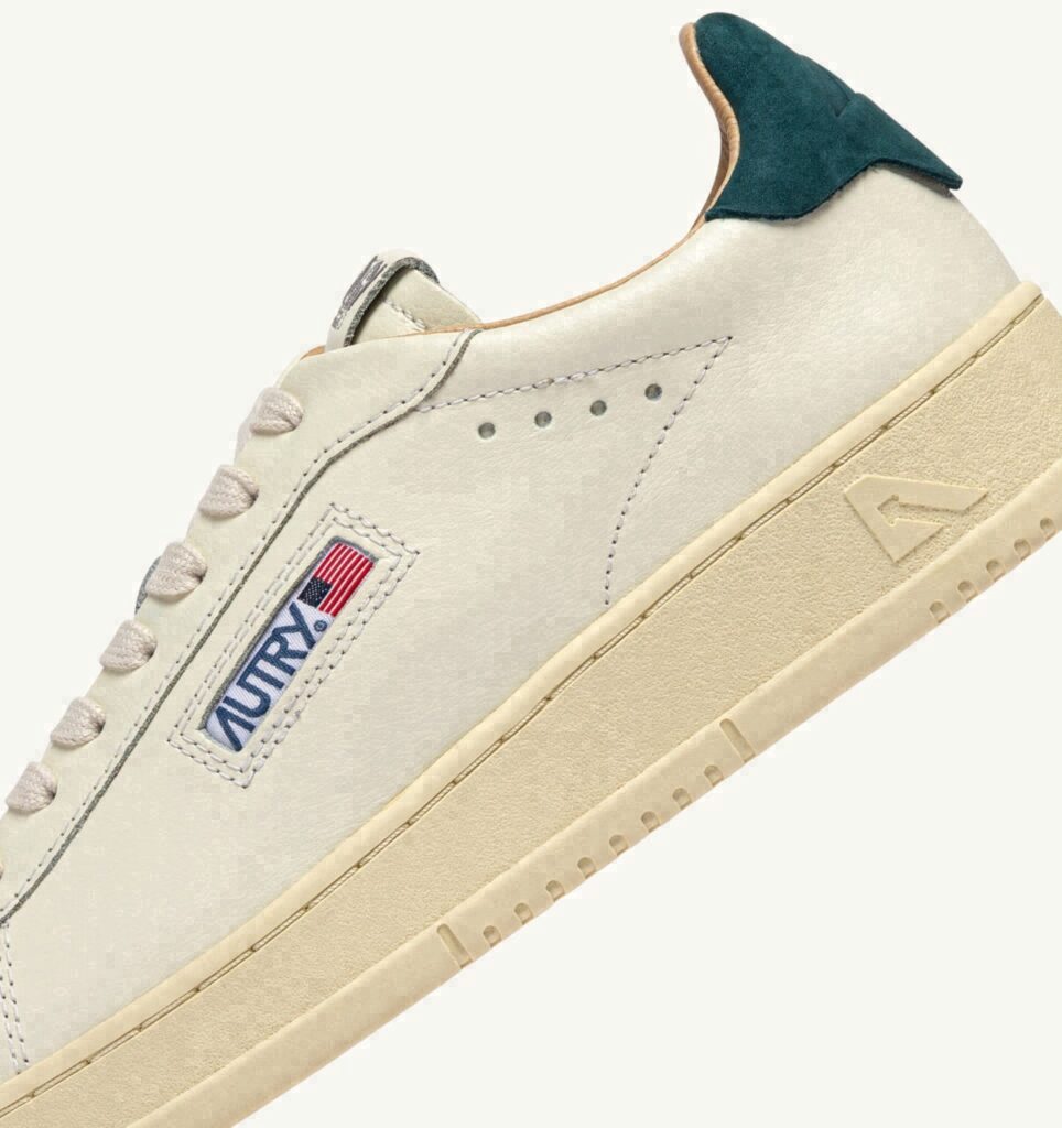 DALLAS LOW EN CUIR MARSHMALLOW ET DARK SEA
