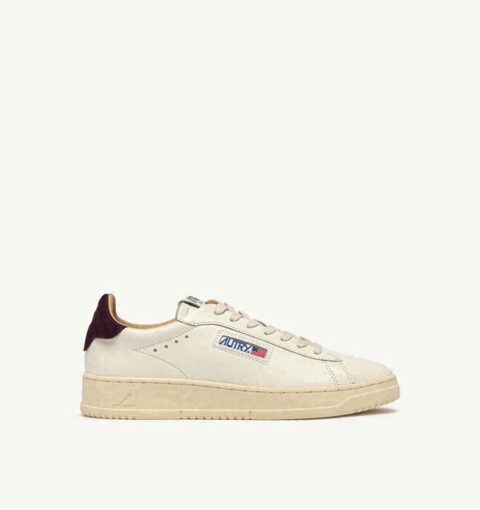 DALLAS LOW EN CUIR MARSHMALLOW ET FIG