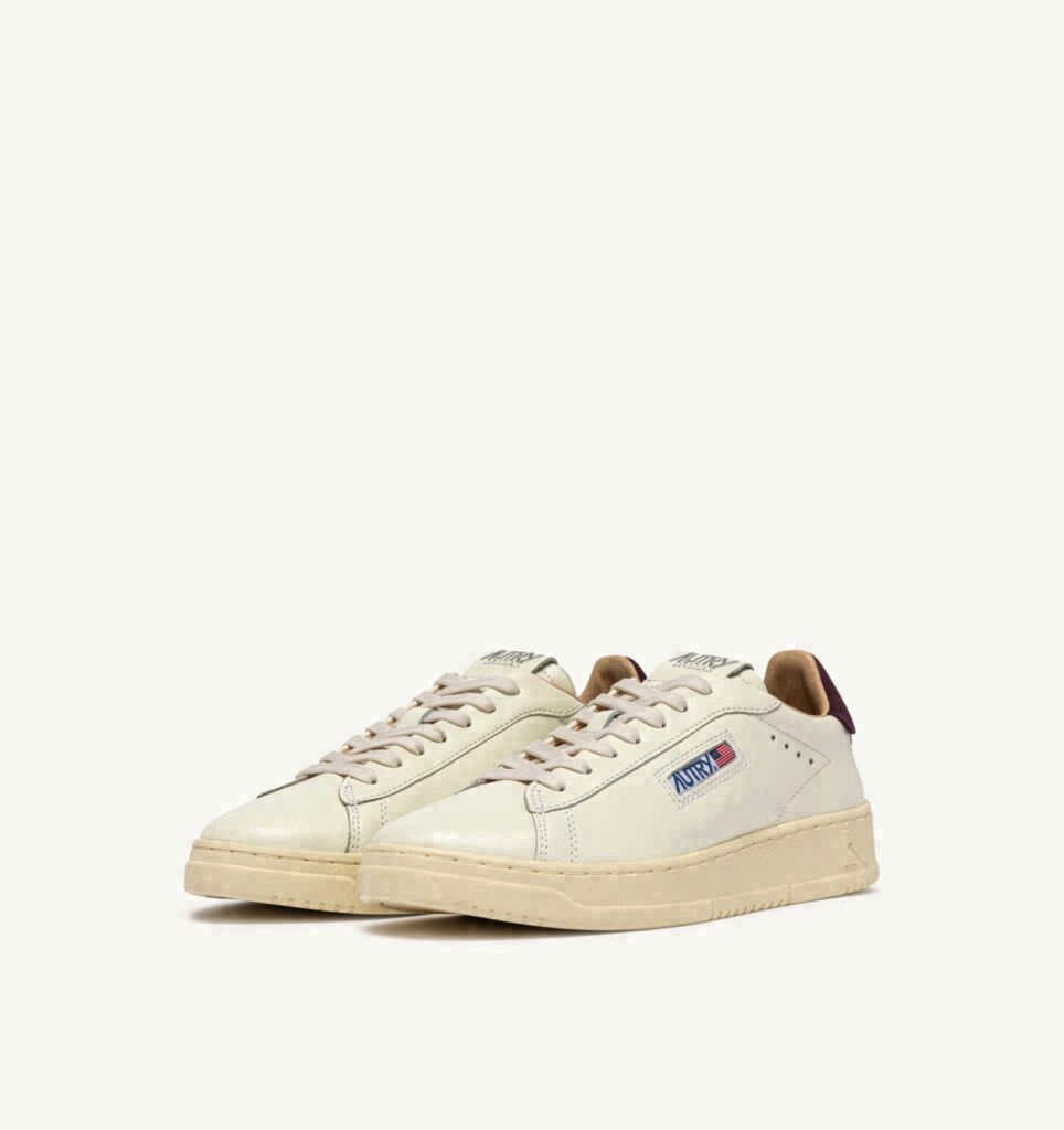 DALLAS LOW EN CUIR MARSHMALLOW ET FIG