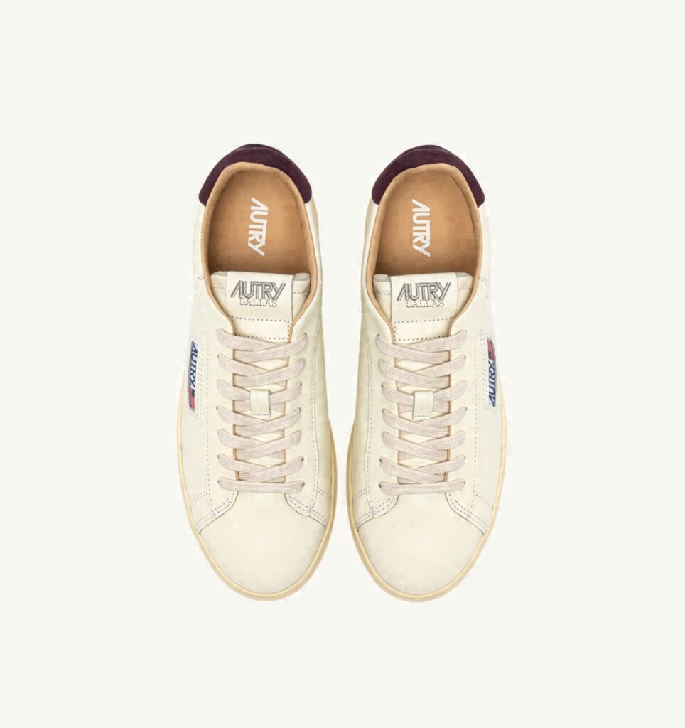 DALLAS LOW EN CUIR MARSHMALLOW ET FIG