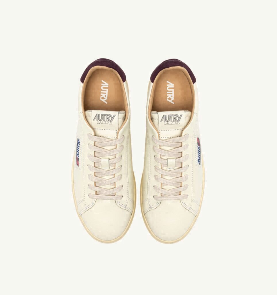 DALLAS LOW EN CUIR MARSHMALLOW ET FIG