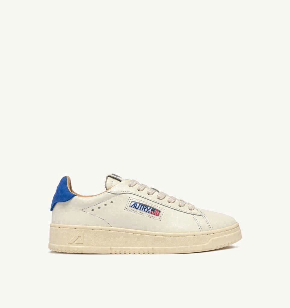 DALLAS LOW EN CUIR MARSHMALLOW ET LAPIS BLUE