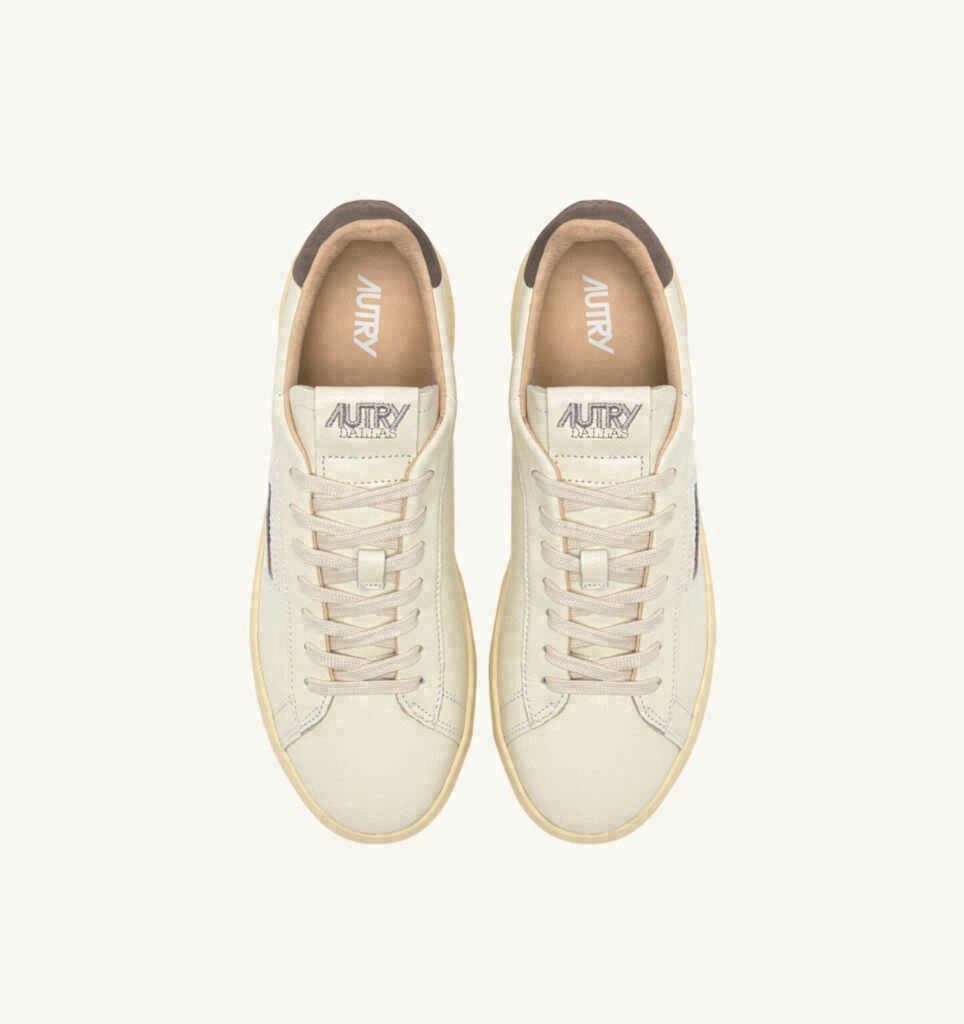 DALLAS LOW EN CUIR MARSHMALLOW ET MOREL