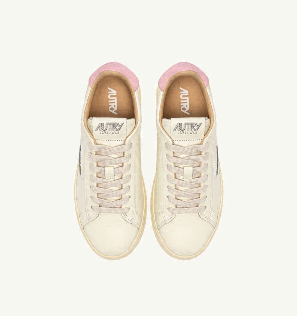 DALLAS LOW EN CUIR MARSHMALLOW ET PINK DOLPHIN