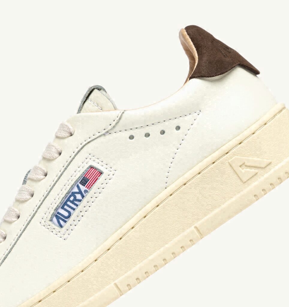 DALLAS LOW EN CUIR TEAK ET MARSHMALLOW