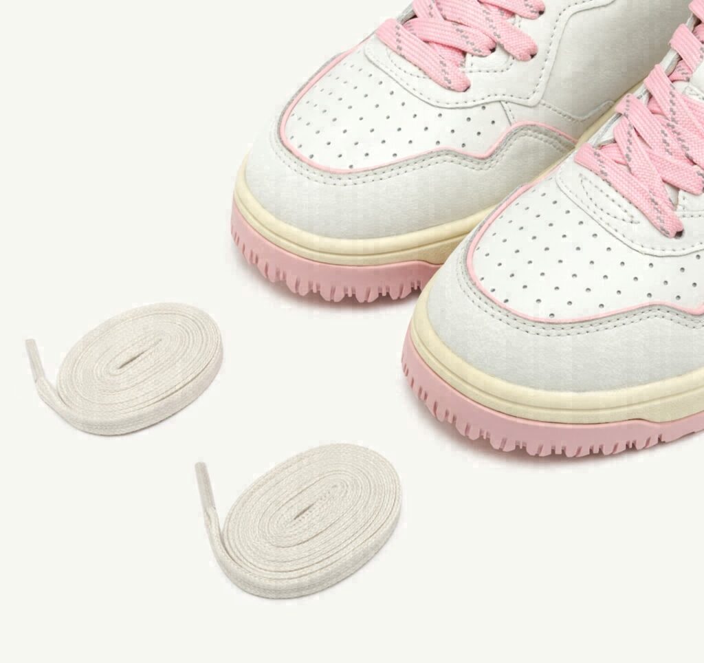 GOLF LOW EN CUIR BLANC ET CORAL BLUSH