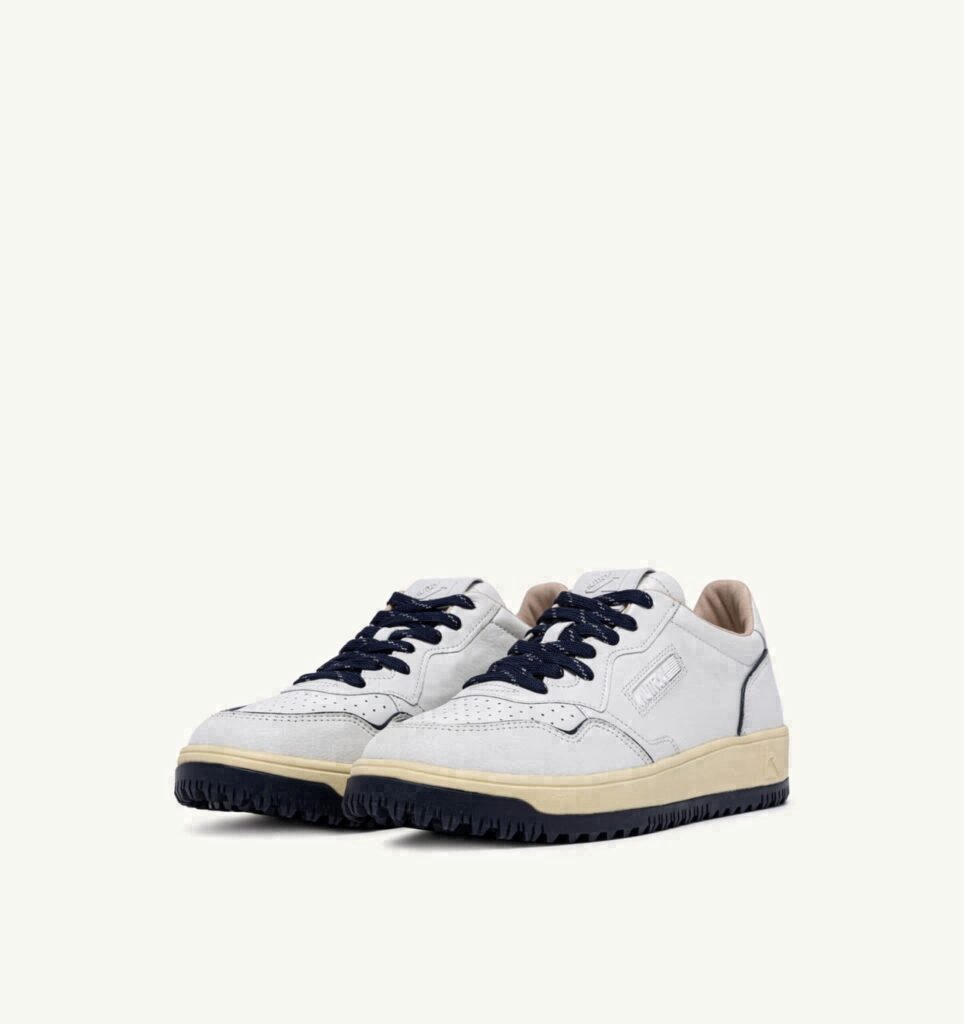 GOLF LOW EN CUIR BLANC ET NAVY