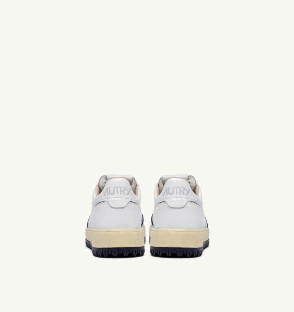 GOLF LOW EN CUIR BLANC ET NAVY