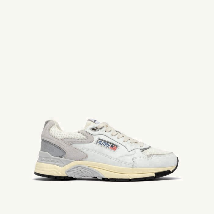 HYPERWAY IN WHITE AND GRAY MESH AND LEATHER