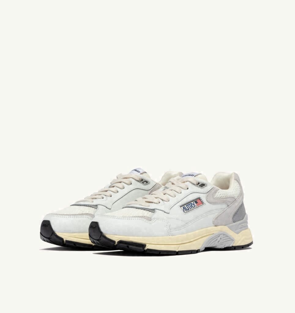 HYPERWAY EN MESH ET CUIR BLANC ET GRIS
