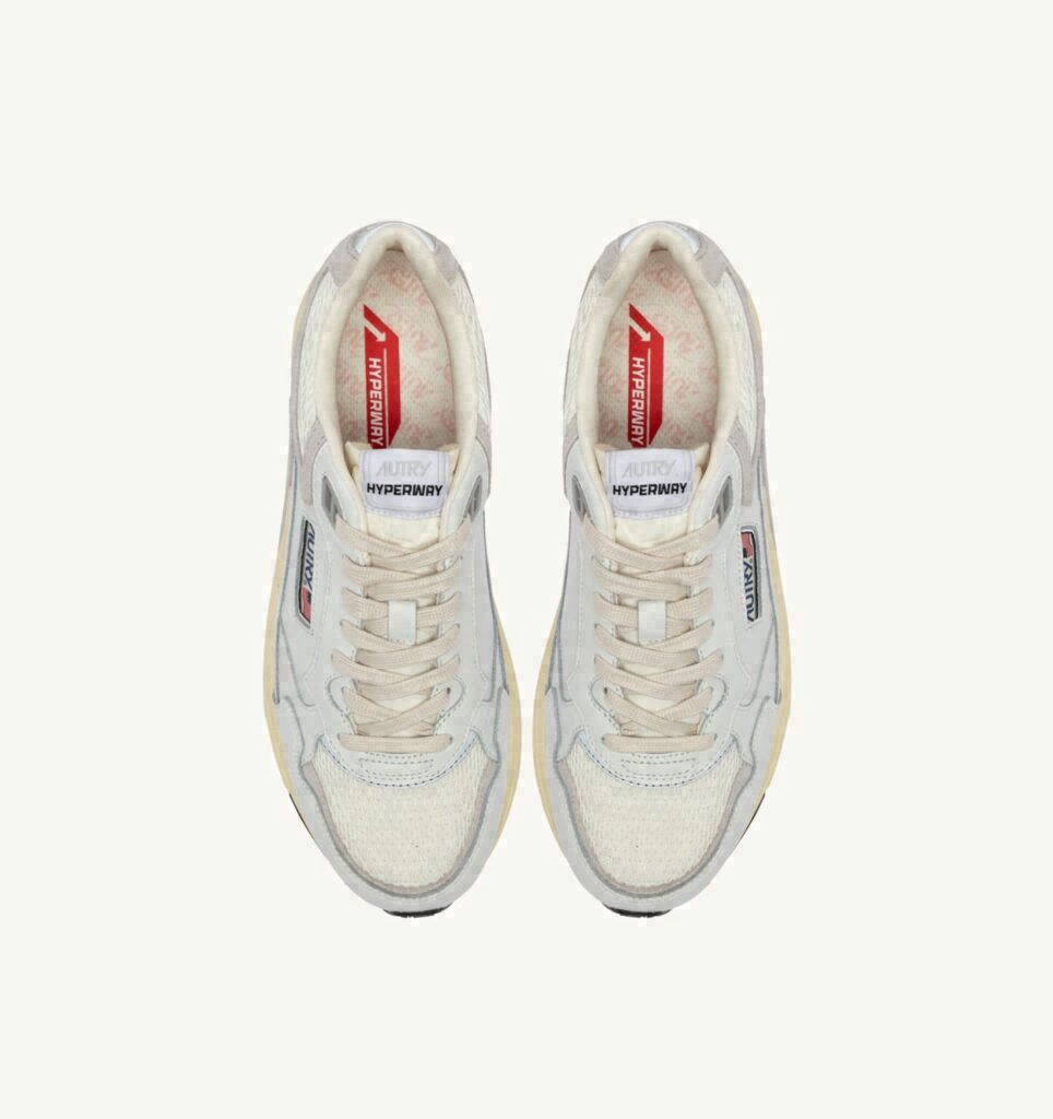 HYPERWAY EN MESH ET CUIR BLANC ET GRIS