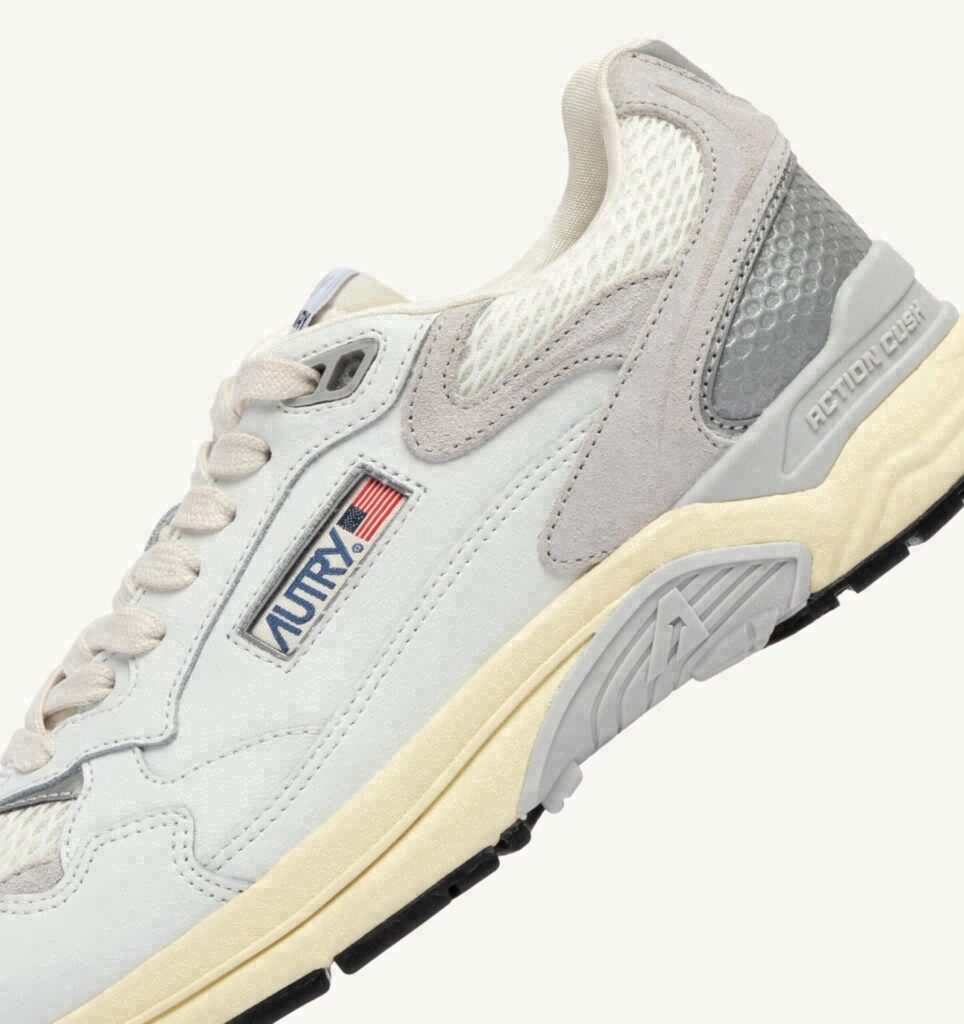 HYPERWAY EN MESH ET CUIR BLANC ET GRIS