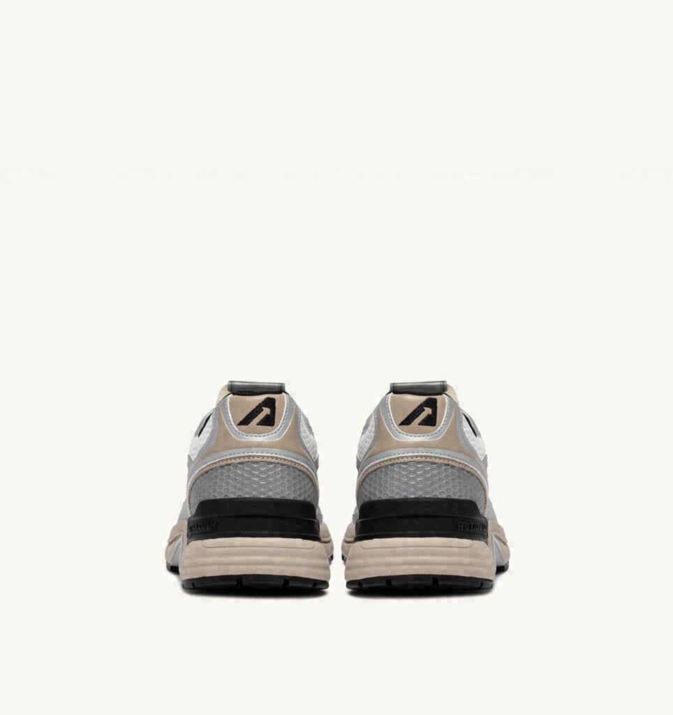 HYPERWAY EN CUIR SYNTHÉTIQUE ET MESH ARGENT BLANC ET IRISH CREAM