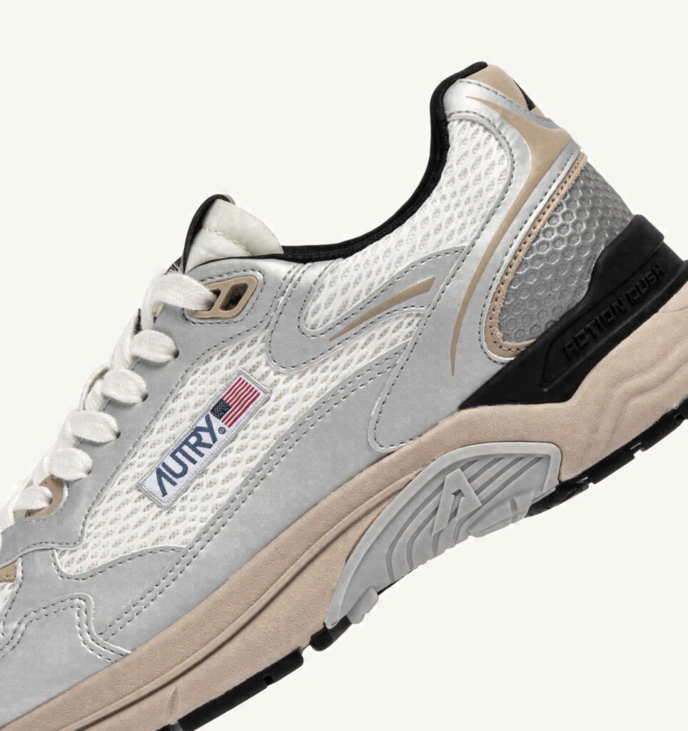 HYPERWAY EN CUIR SYNTHÉTIQUE ET MESH ARGENT BLANC ET IRISH CREAM