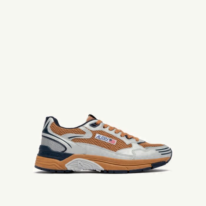 HYPERWAY IN SILVER BISCUIT AND SPACE SYNTHETIC LEATHER AND MESH