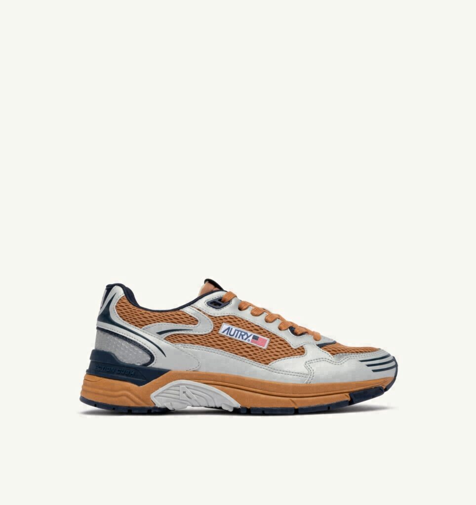 HYPERWAY EN CUIR SYNTHÉTIQUE ET MESH ARGENT BISCUIT ET SPACE