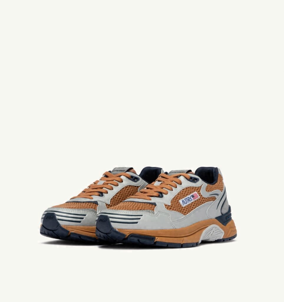 HYPERWAY EN CUIR SYNTHÉTIQUE ET MESH ARGENT BISCUIT ET SPACE