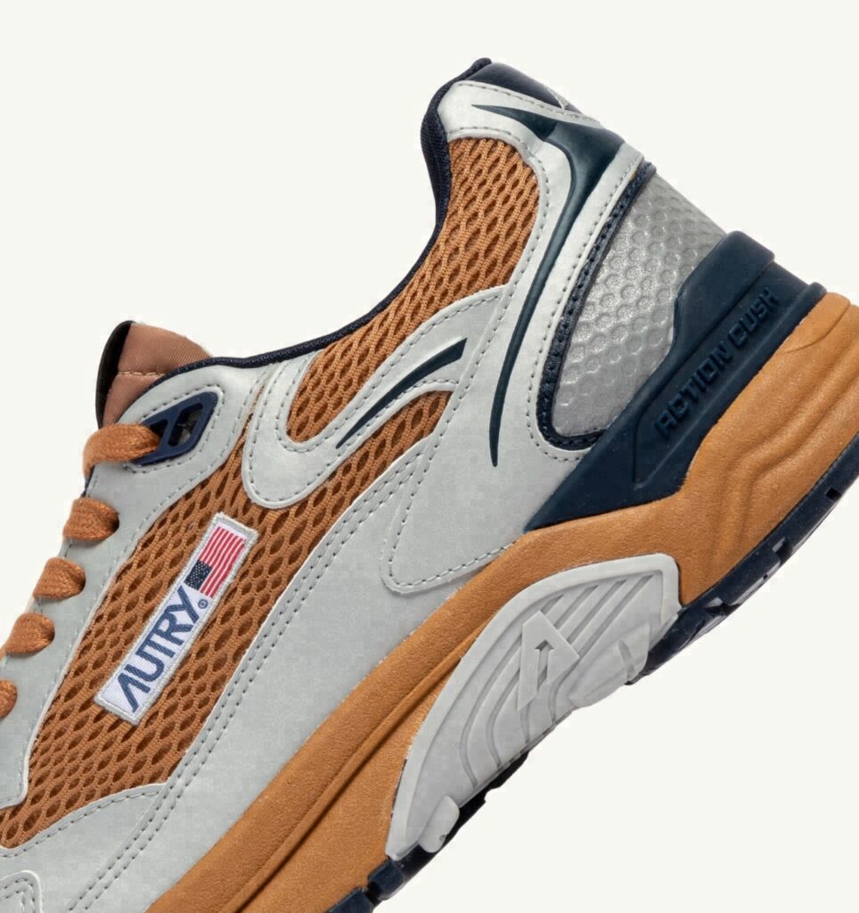 HYPERWAY EN CUIR SYNTHÉTIQUE ET MESH ARGENT BISCUIT ET SPACE