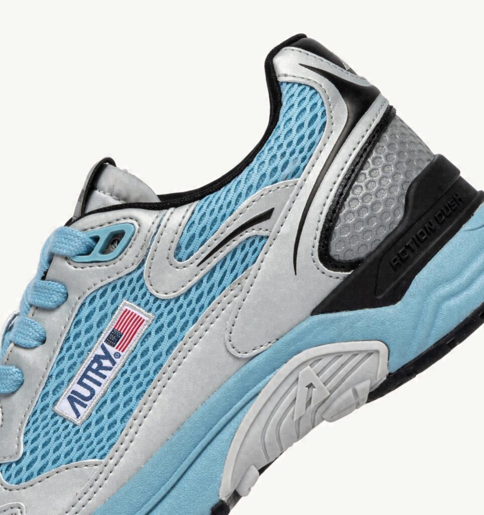 HYPERWAY EN CUIR SYNTHÉTIQUE ET MESH ARGENT ET NOIR ET FORGET ME NOT