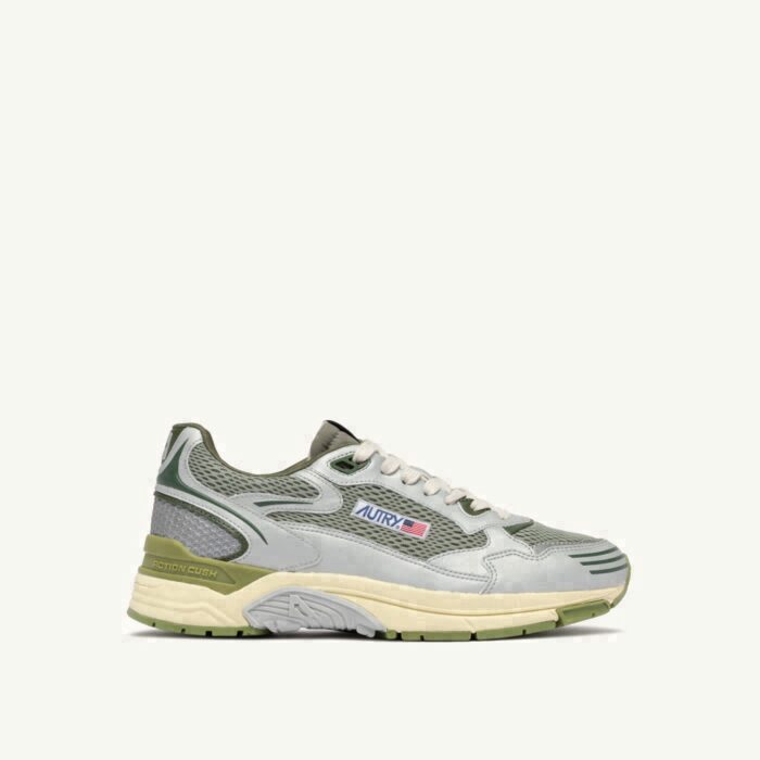 HYPERWAY IN SILVER SEA GRASS AND CYPRESS SYNTHETIC LEATHER AND MESH