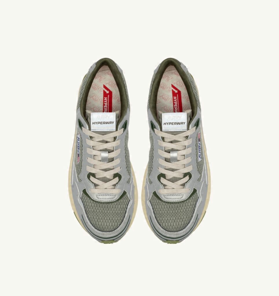 HYPERWAY EN CUIR SYNTHÉTIQUE ET MESH ARGENT SEA GRASS ET CYPRESS