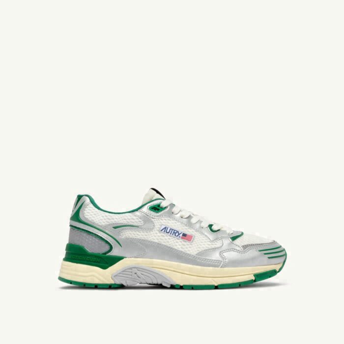 HYPERWAY IN WHITE SILVER AND AMAZON SYNTHETIC LEATHER AND MESH