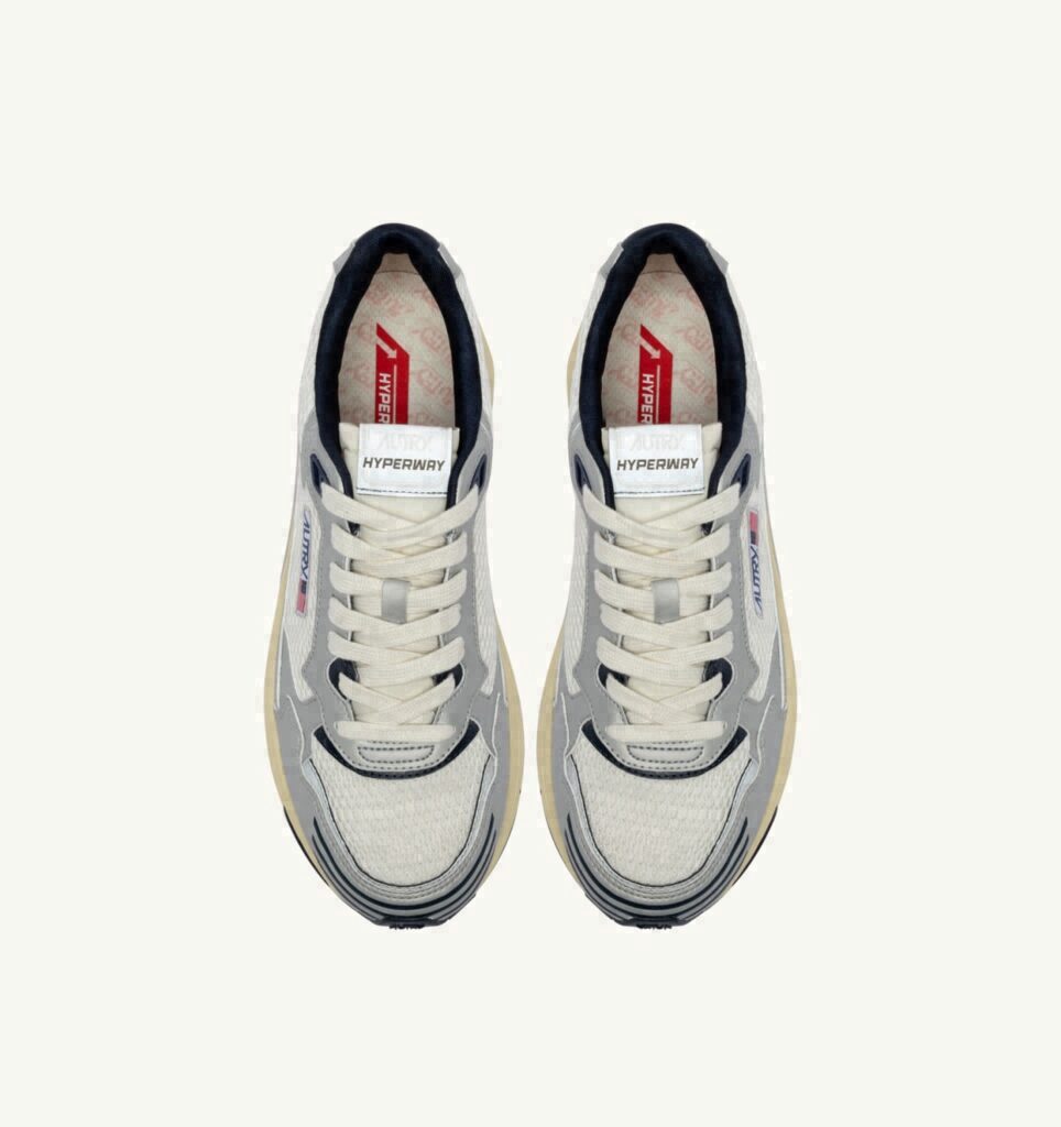 HYPERWAY EN CUIR SYNTHÉTIQUE ET MESH BLANC ARGENT ET SPACE