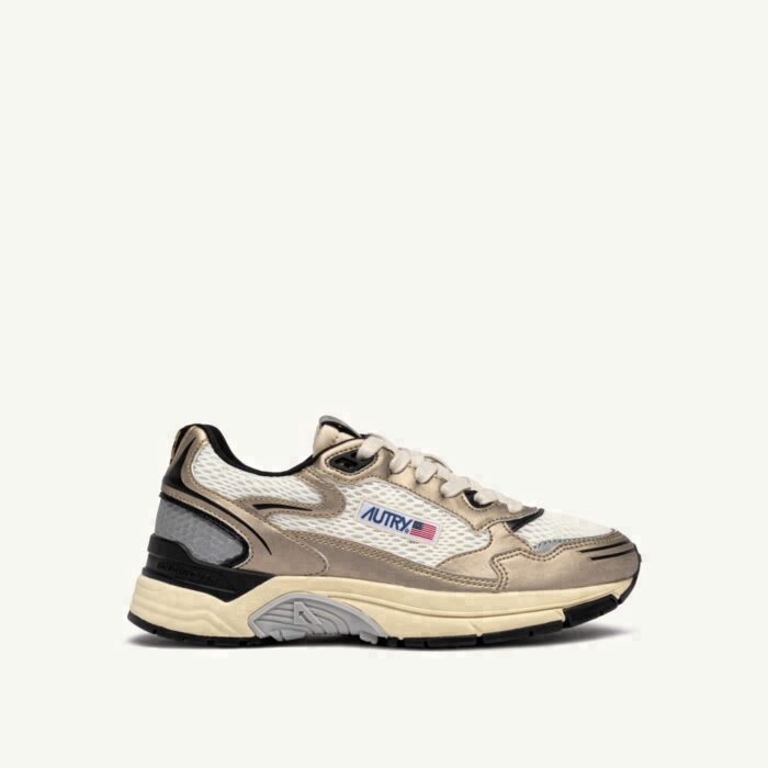 HYPERWAY IN WHISPER WHITE, PLATINUM AND BLACK SYNTHETIC LEATHER AND MESH