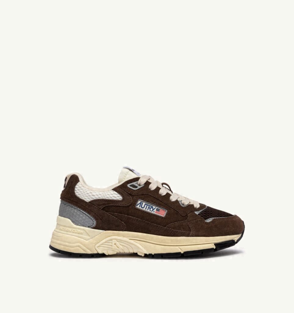 HYPERWAY EN DAIM ET MESH MARSHMALLOW ET CUIR
