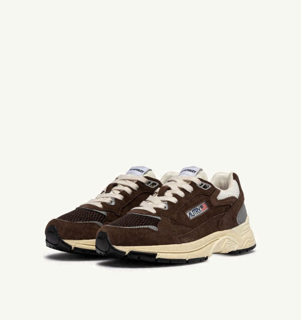 HYPERWAY EN DAIM ET MESH MARSHMALLOW ET CUIR