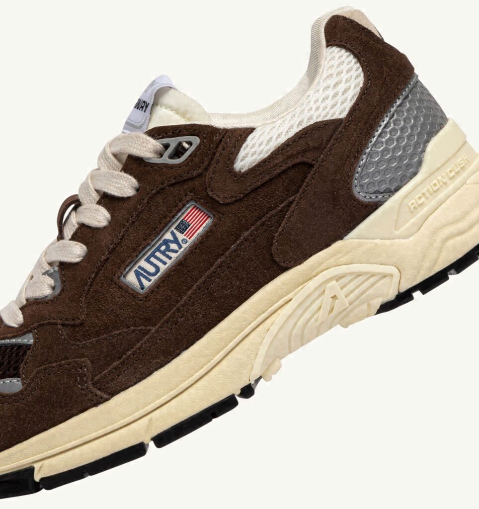 HYPERWAY EN DAIM ET MESH MARSHMALLOW ET CUIR