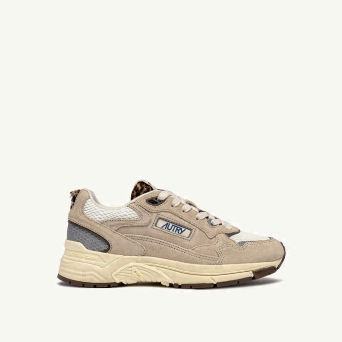 HYPERWAY IN SAND, MARSHMALLOW AND LEOPARD SUEDE AND MESH