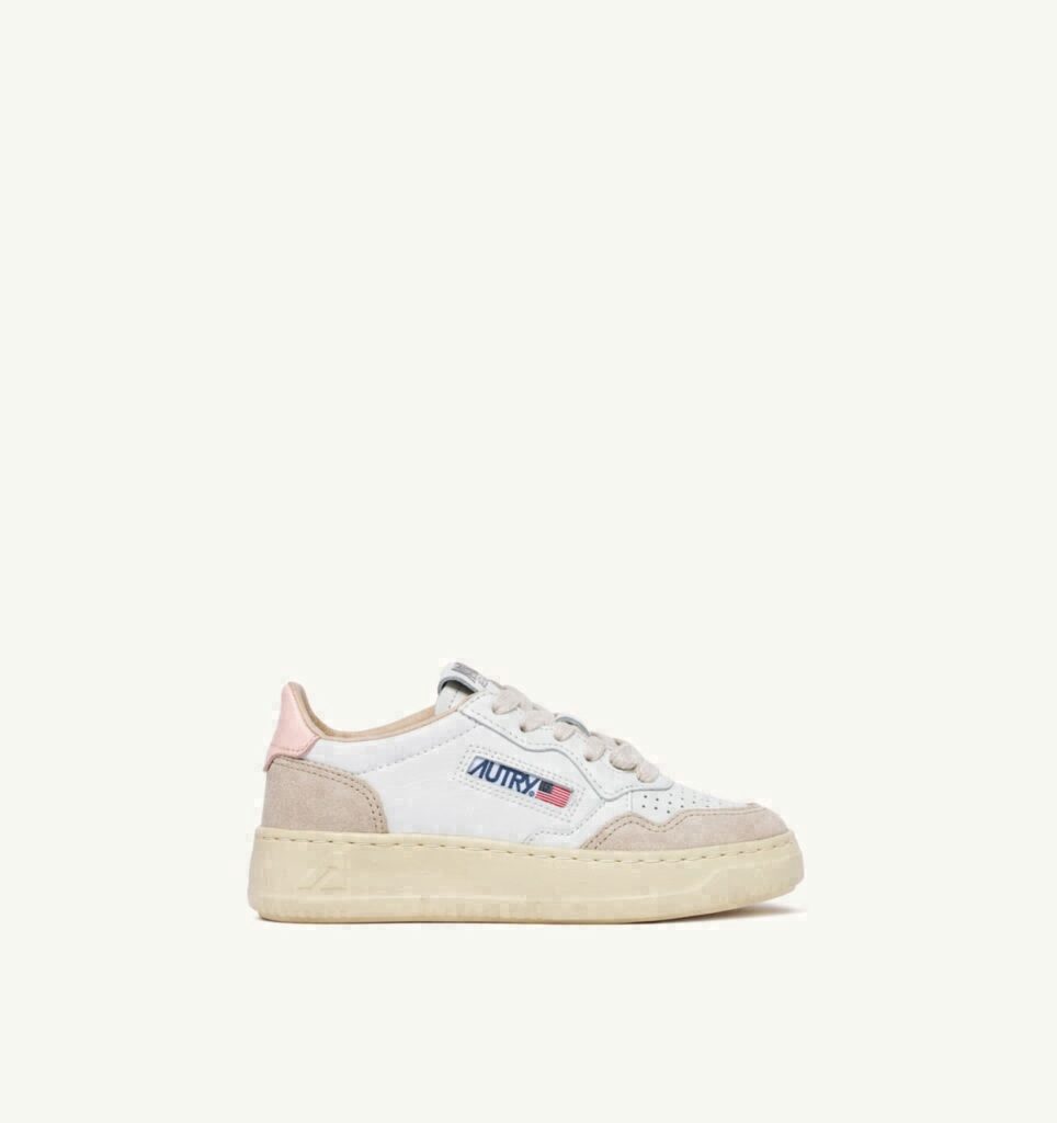MEDALIST KIDS LOW EN DAIM BLANC ET CREOLE PINK