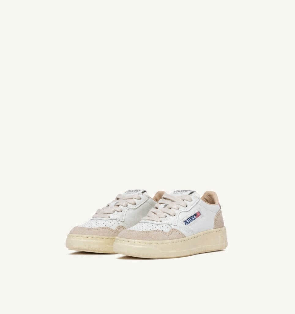 MEDALIST KIDS LOW EN DAIM BLANC ET CREOLE PINK