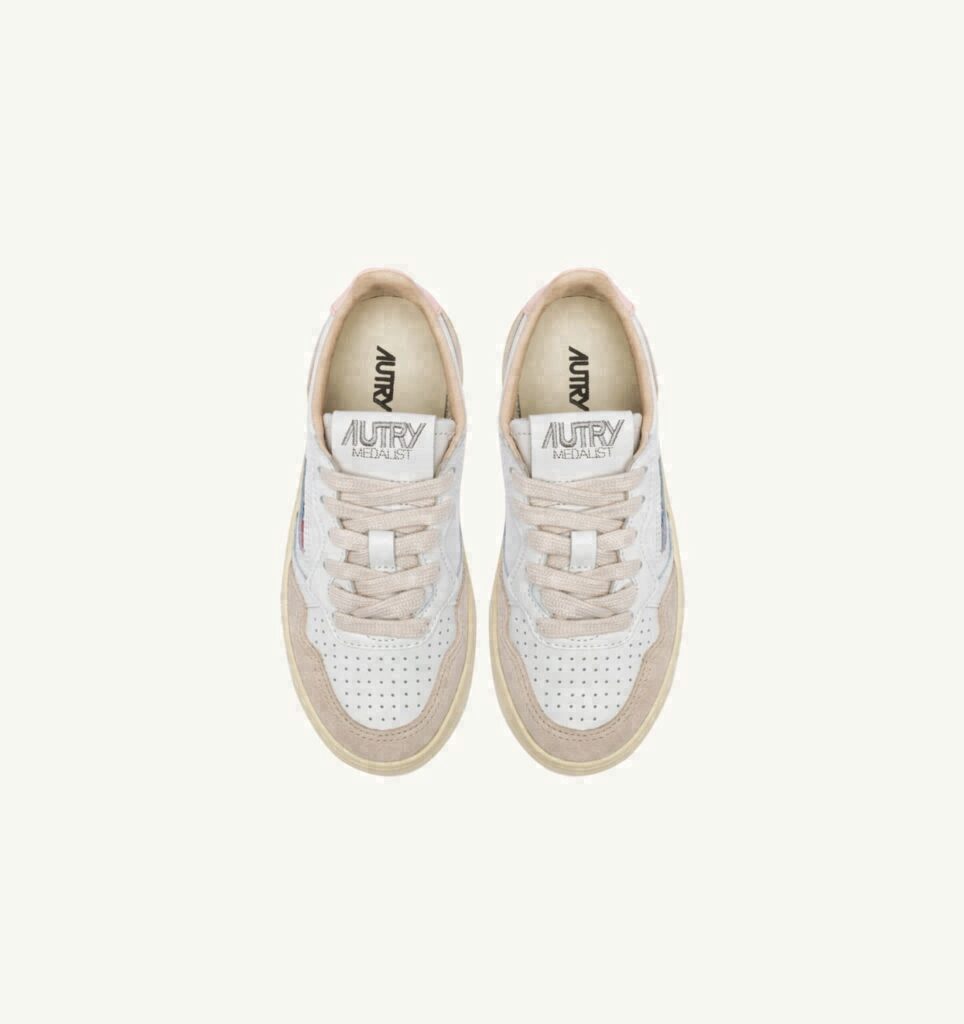 MEDALIST KIDS LOW EN DAIM BLANC ET CREOLE PINK