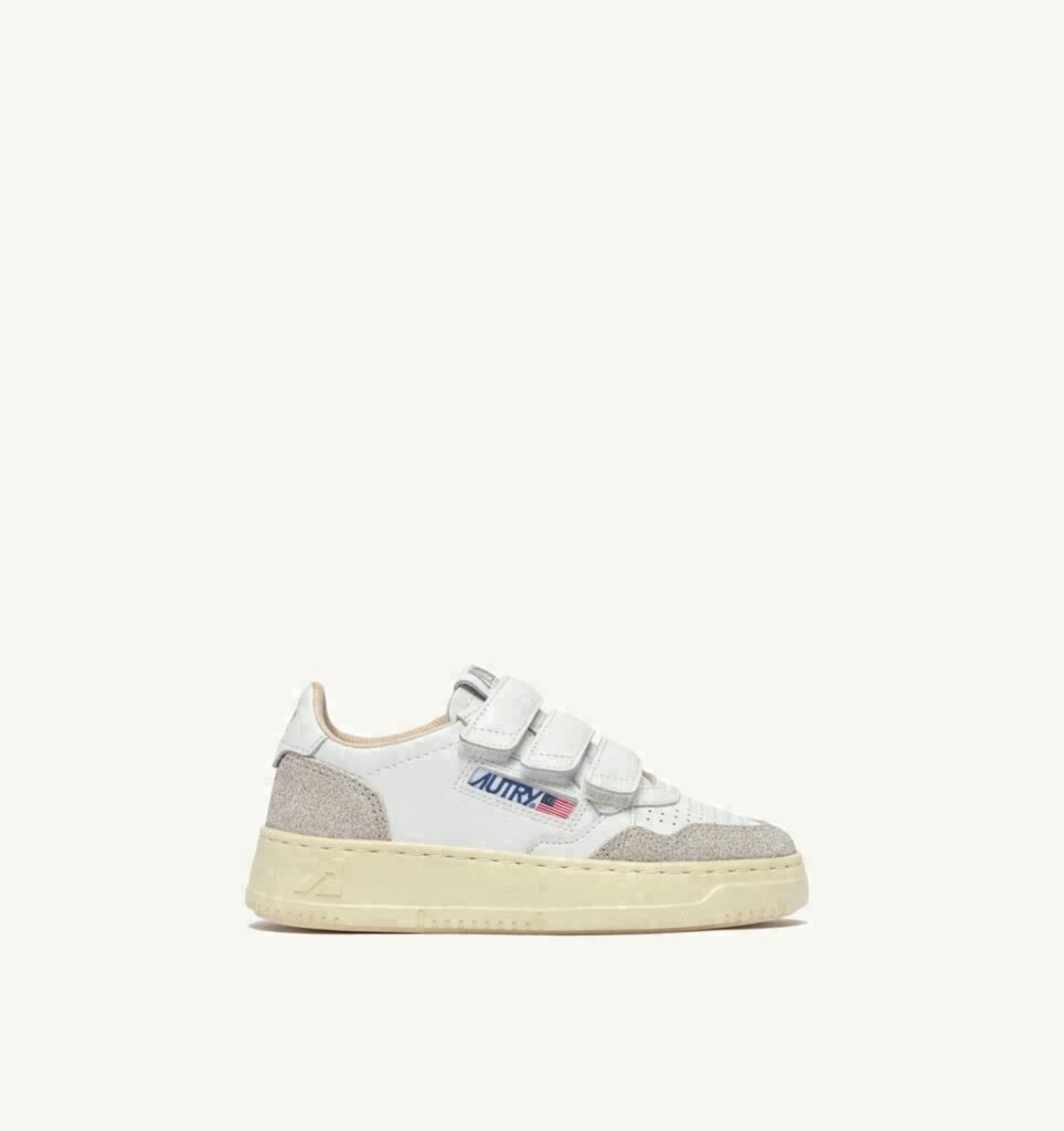 MEDALIST KIDSTRIPES EN CUIR BLANC ET CUIR PAILLETTES GRIS
