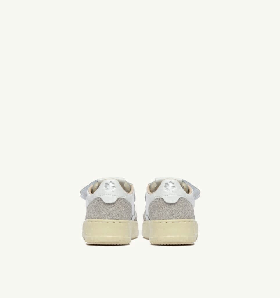 MEDALIST KIDSTRIPES EN CUIR BLANC ET CUIR PAILLETTES GRIS