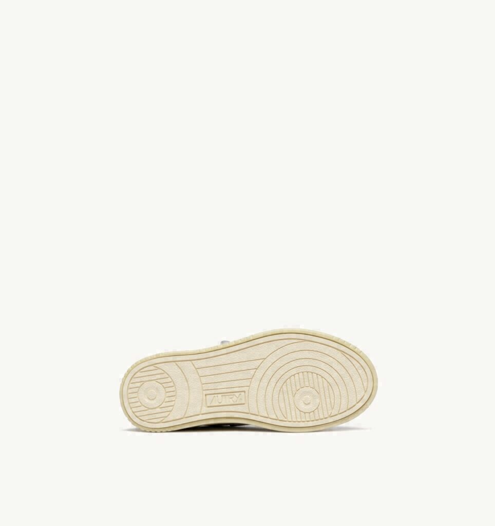MEDALIST KIDSTRIPES EN CUIR BLANC ET CUIR PAILLETTES GRIS